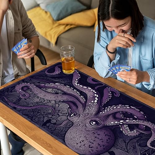 Miniatura 3 de Tapete de juego para MTG, tapete de juego de cartas, base de goma antideslizante y cosido, tapete de juego TCG de 24 x 14 pulgadas para MTG y otros