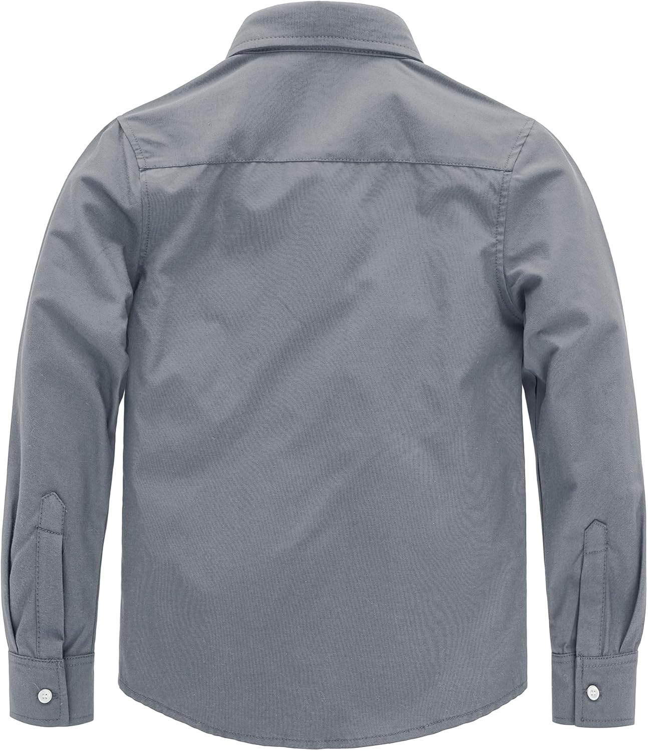 JOGAL Boys Long Sleeve Dress Shirts Oxford Solid Button Down Shirts for 6-14 Years - Image 3