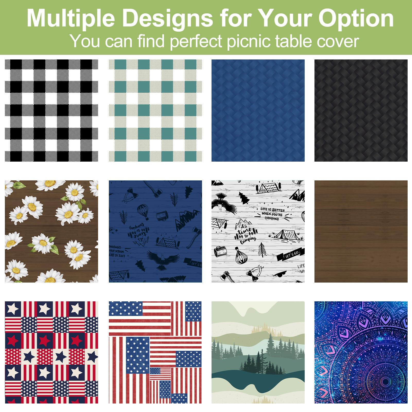 HobbLab Nappe De Pique-nique Avec Housses De Banc Portable – Nappe