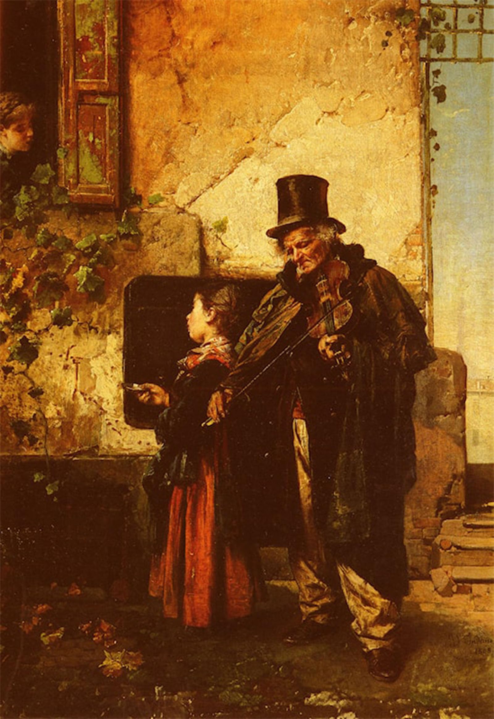 Artxlxxbn No Frame Famous Painting Art Wall Decor Abstract Art Picture The Old Musician By Domenico Induno Animal Pictures For Home Decor 60X90cm