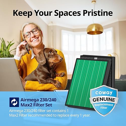 Miniatura 3 de Coway Airmega 230/240 - Juego de filtros de repuesto para purificador de aire, Max 2 Green True HEPA y filtro de carbón activo