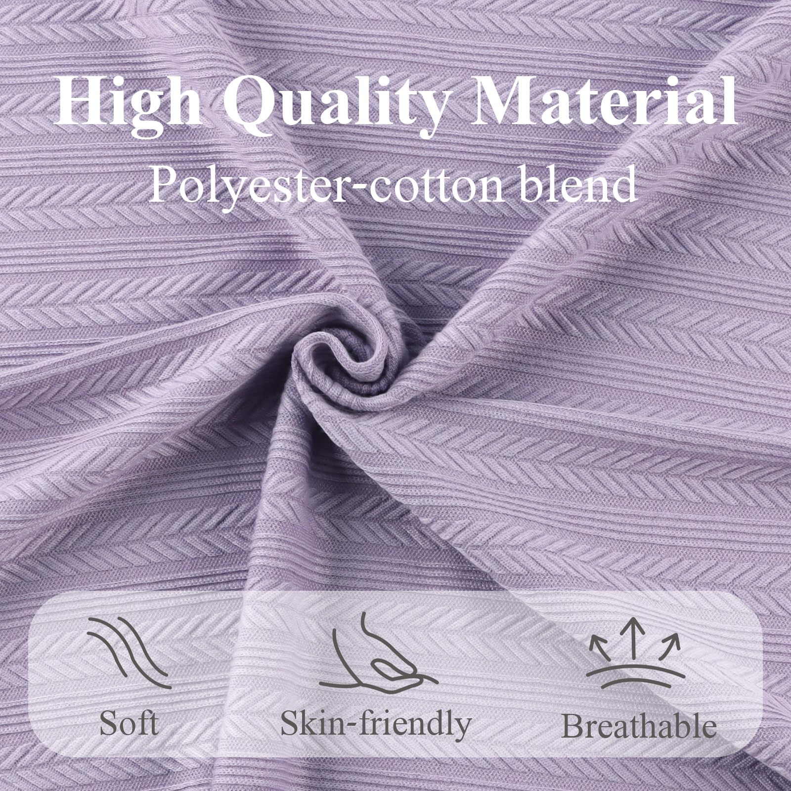 MniJiza Newborn Swaddle Blanket Baby Girls Receiving Blankets with Headband Beanie Hat Set Soft Nursery Swaddle Wrap (Purple) - Image 2