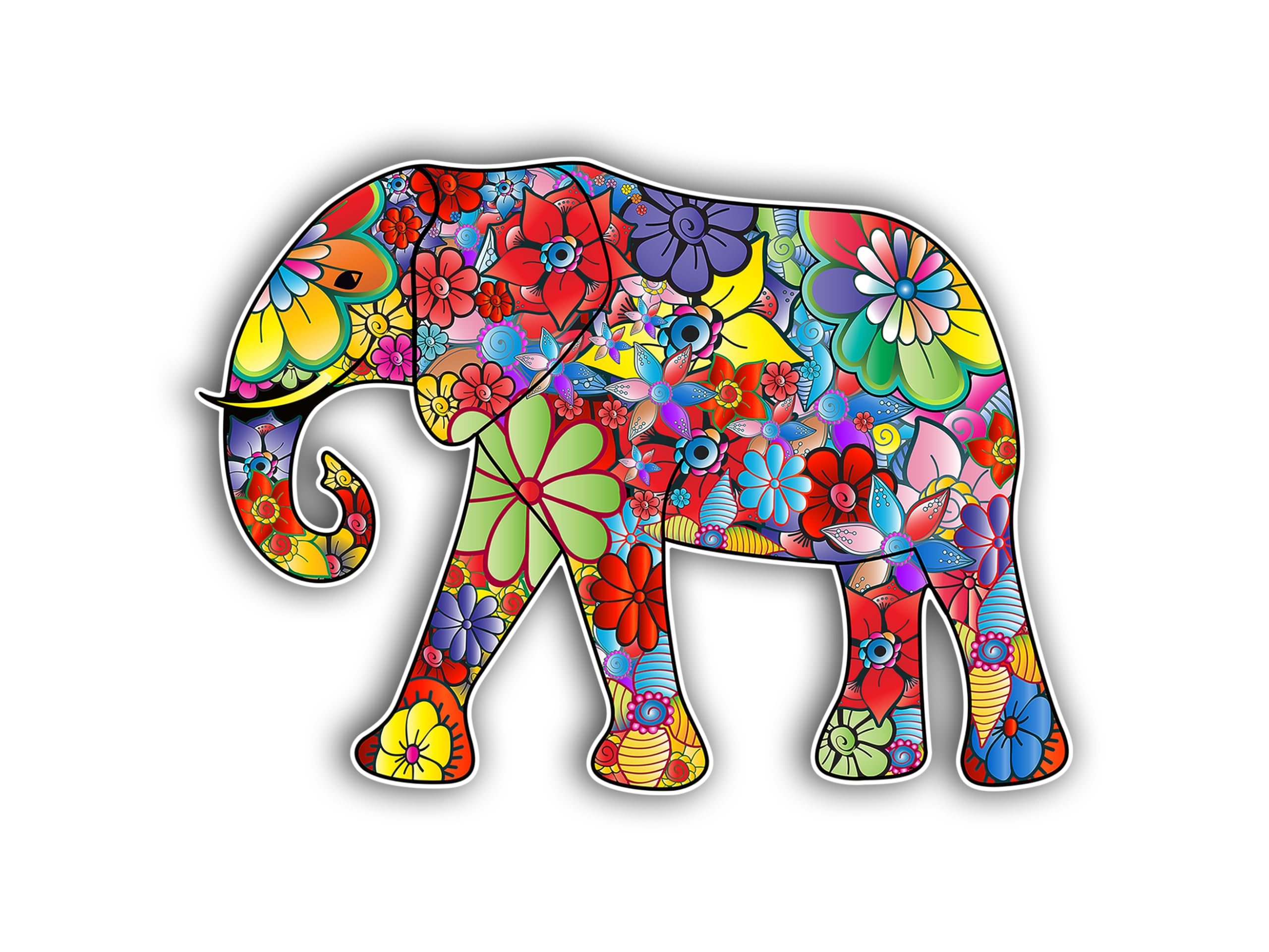 Sticker éléphant psychédélique anti-bulles pour masquer les rayures de MacBook