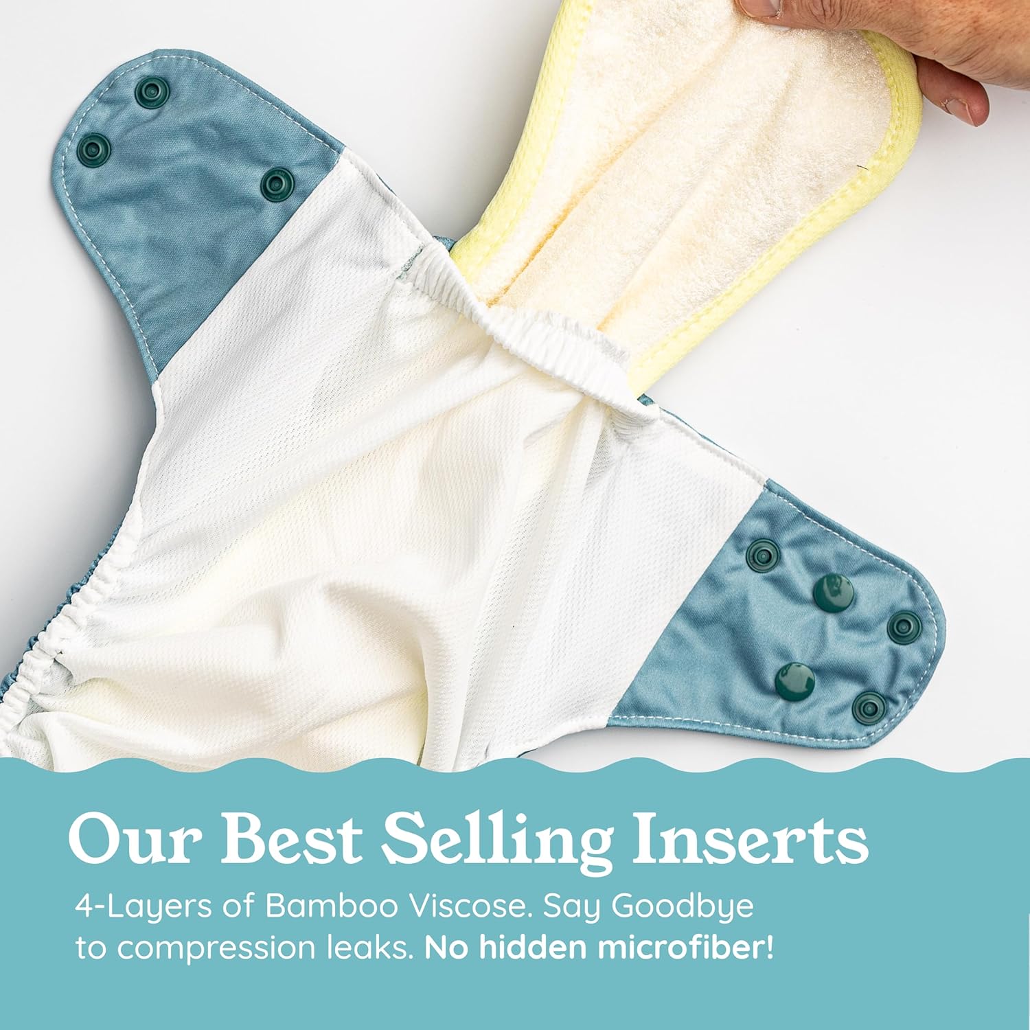 Kinder Cloth Diapers Reusable Baby Diapers Pocket Style Athletic Wicking Jersey, Bamboo Viscose Inserts, Wet Bag, Newborn to Potty Training 7-60lbs, One Size (Otterly Sweet, 3 Pack, with Inserts)