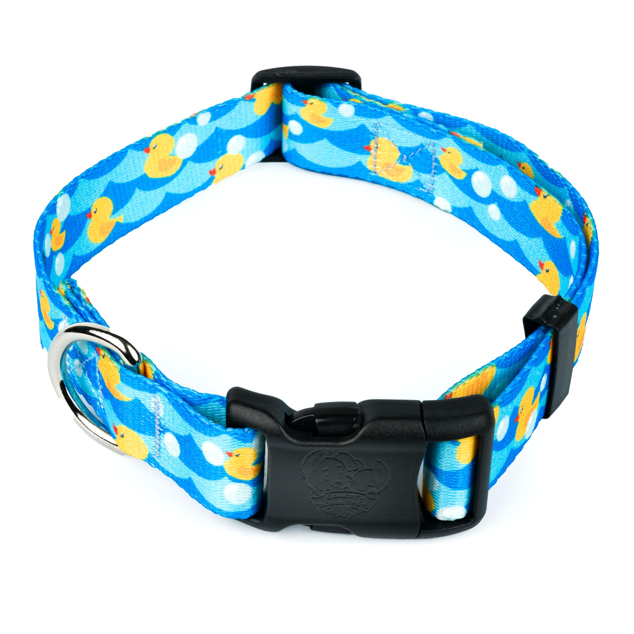 Country Brook Petz - Deluxe Just Ducky Dog Collar - Made in The U.S.A. - Critter Corner Collection Featuring Creature Themed Designs (1 Inch, Large)
