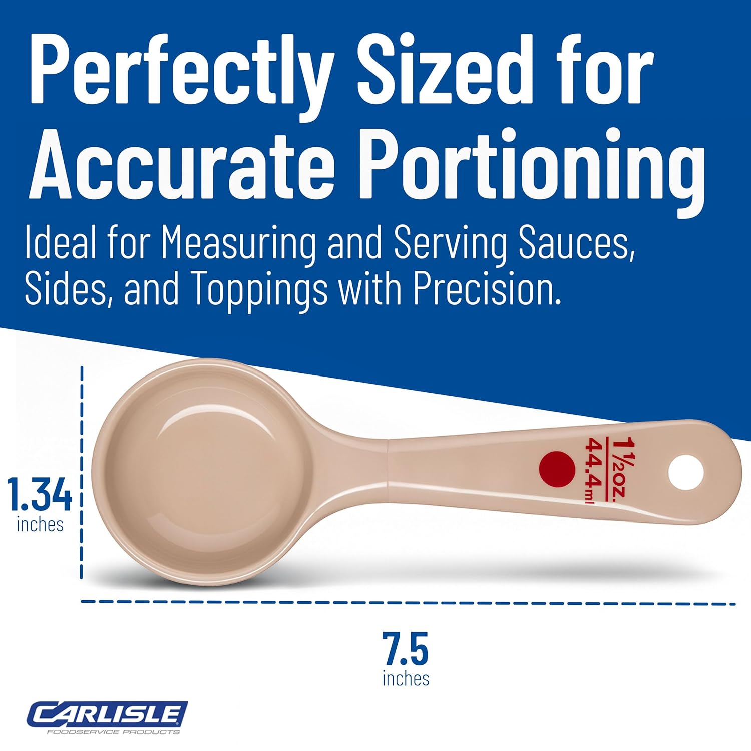 Carlisle Solid Long Handle Portion Control Spoon