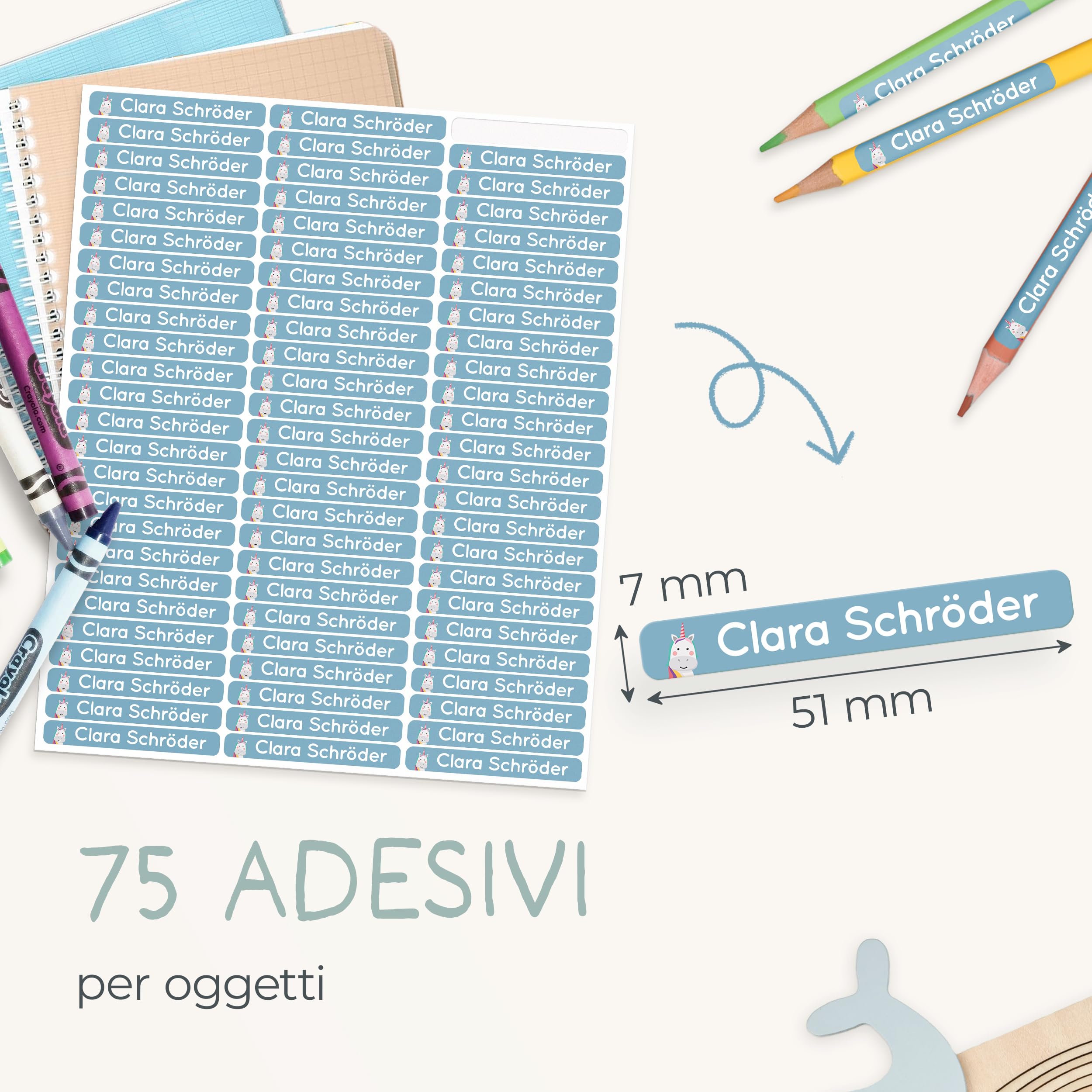 Etichette Adesive Scuola Colorate Personalizzate 70x66 Mm Con Materie Scolastiche 40 Etichette Per Libri Quaderni - Foto 9