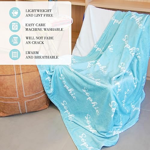 Miniatura 5 de Manta personalizada con nombre para niños y adultos, manta personalizada con nombre personalizado para niños, niñas y niños, regalos de cumpleaños