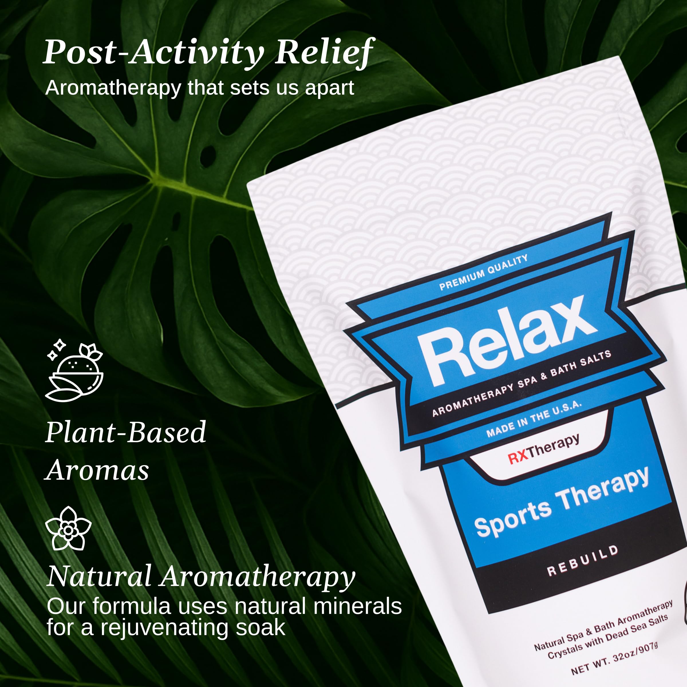 Relax Spa & Bath RX Sport Therapy Sali, magnesio sollievo dal dolore ammollo, 32 once
