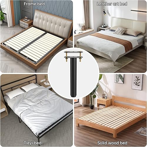Miniatura 2 de (2 unidades) Patas de soporte central de altura ajustable de 10 a 17 pulgadas para cama, marco de cama de acero o patas de soporte de listones
