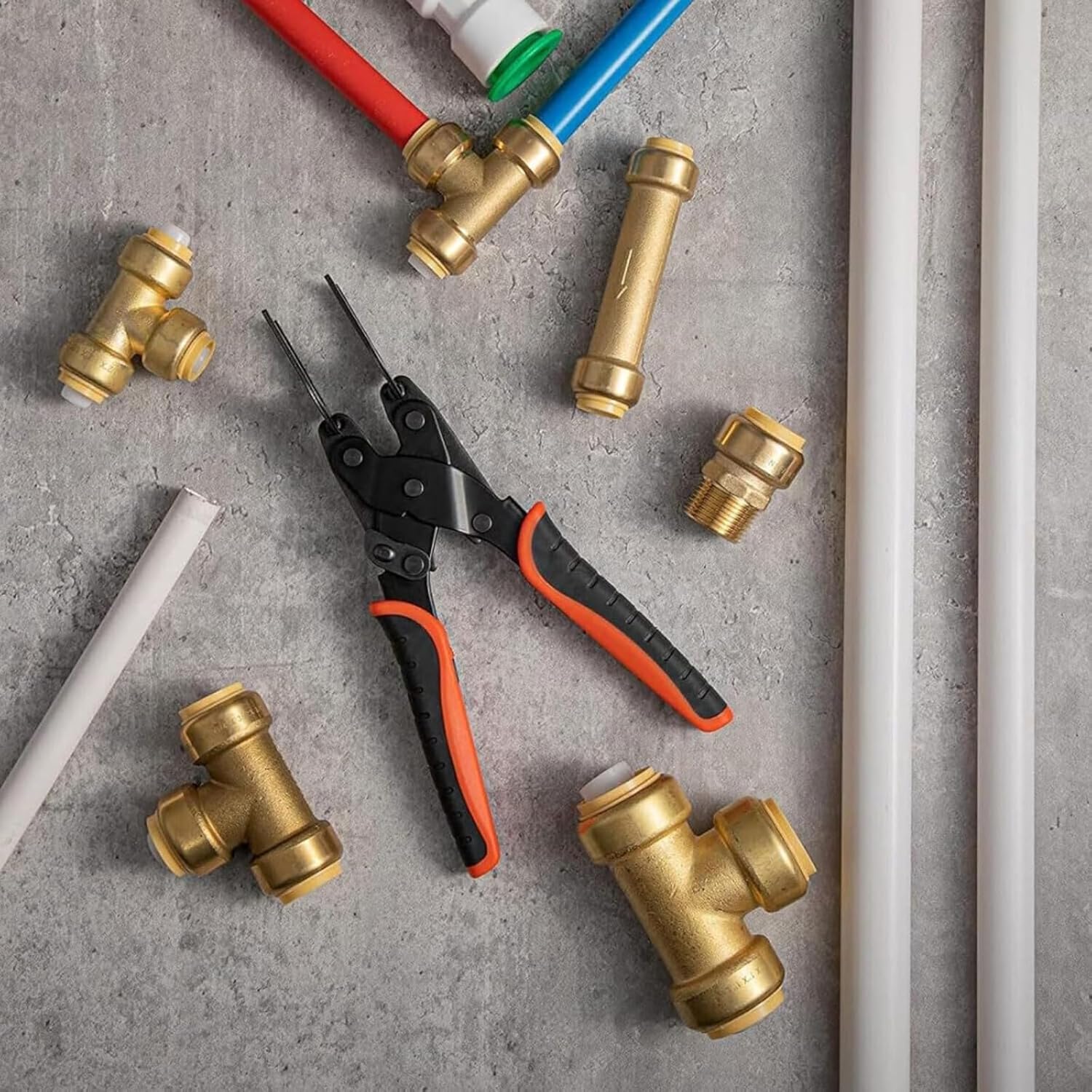 Sizes 1/2", 3/4", 1" Disconnect Pliers, Push Fit Disconnect Tong Tool, Multi-Sized Removal Tool, Push To Connect Removal Tools Disconnects Tongs for Pvc Copper Pipe (2 PCS)