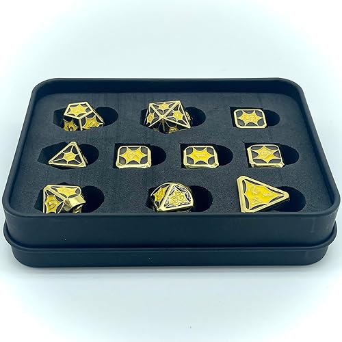Juego de dados DND de metal para juegos de rol de Calabozos y Dragones, dados de mesa (10 piezas de diseño EA)