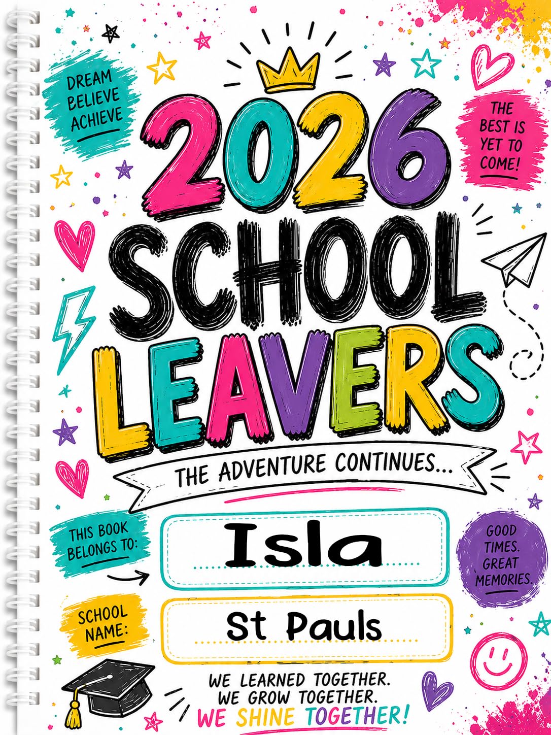 Year 6 Leavers Book 2026 – Personalised School Leavers Notebook, End of Primary School Gift, Memory Book, Eco Friendly A5 Notebook