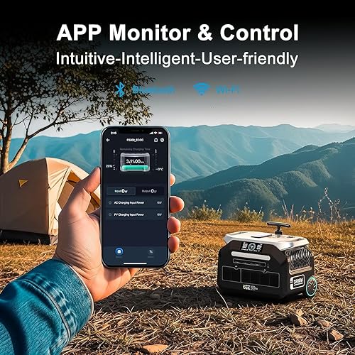 Miniatura 5 de Estación de energía portátil IEE P3200 de 3200 W, generador solar de 2048 Wh, carga de CA de 1800 W y carga solar de 1000 W, estación de energía de