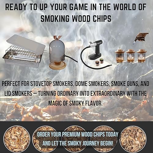 Miniatura 2 de Cattleack Smok'in Tinder - Delicias con infusión de madera - Chips de madera para ahumar cócteles, paquete variado, paquete de 5, 4 onzas cada una,