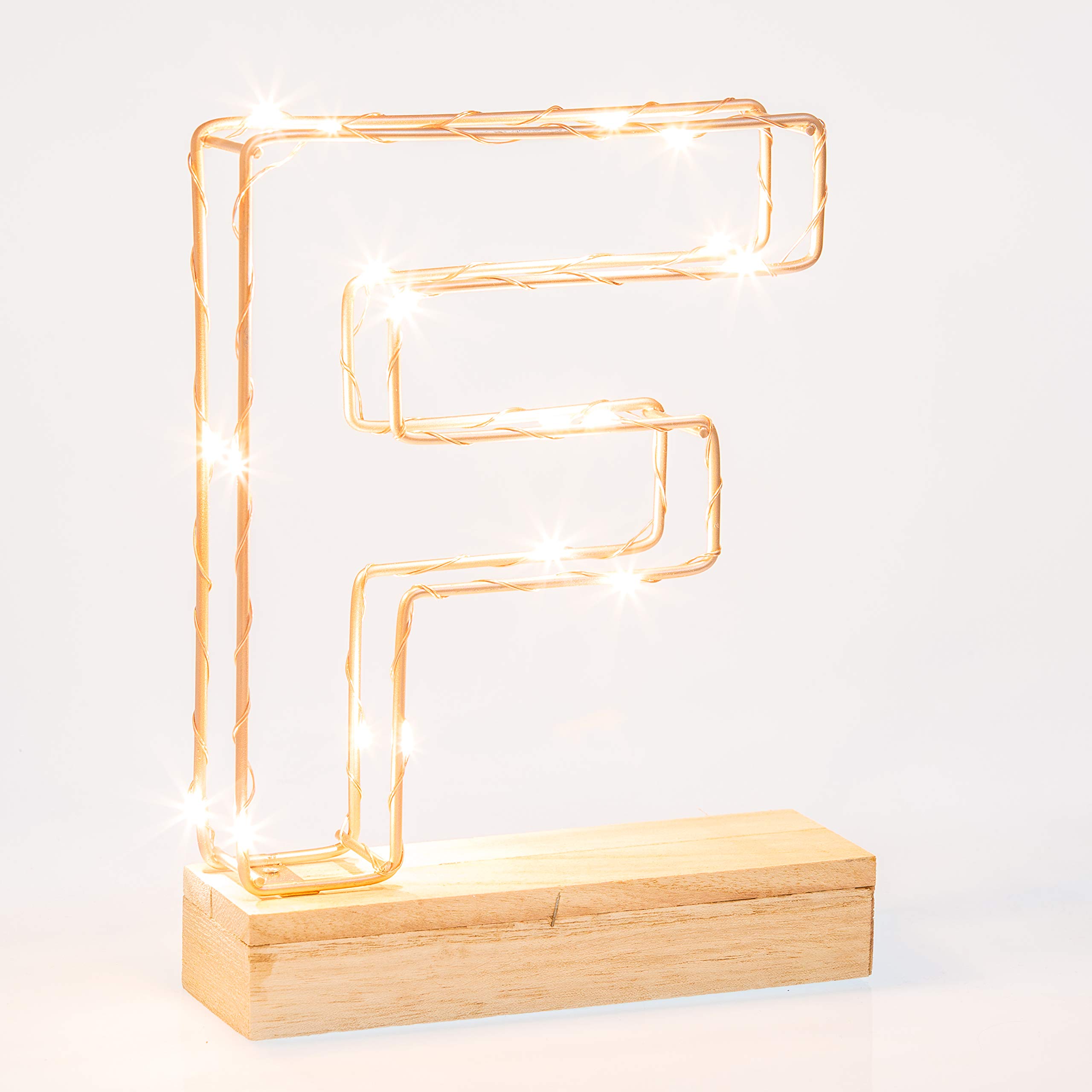 Echo Three Letter Light Wire Frame F - Rose Gold