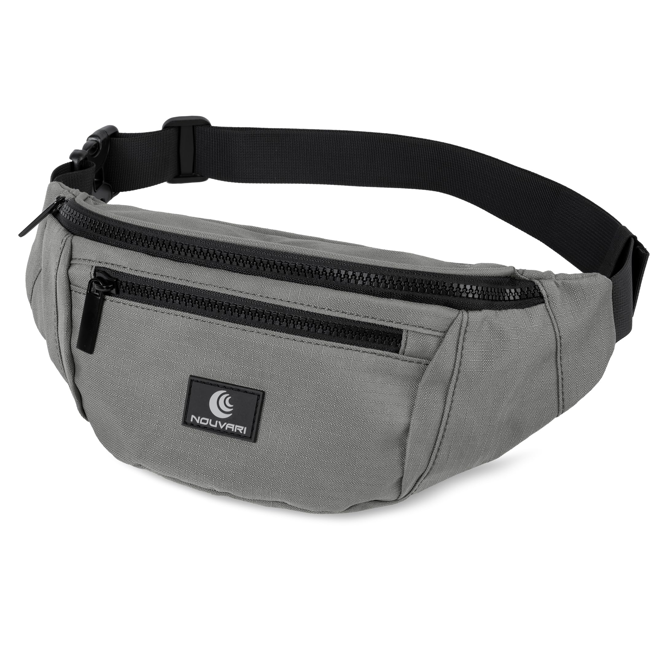 Bauchtasche für Damen und Herren Schwarz Hüfttasche für Festival, Camping & Sport Unisex Wasserabweisende Hip Bag für Reisen, Outdoor & Wandern (Carbon-Grau)