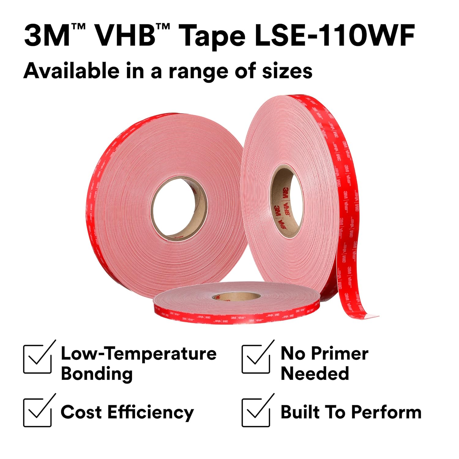 3M VHB Tape LSE-060WF, White, 1 in x 36 yd, 25 mil, 1 Roll
