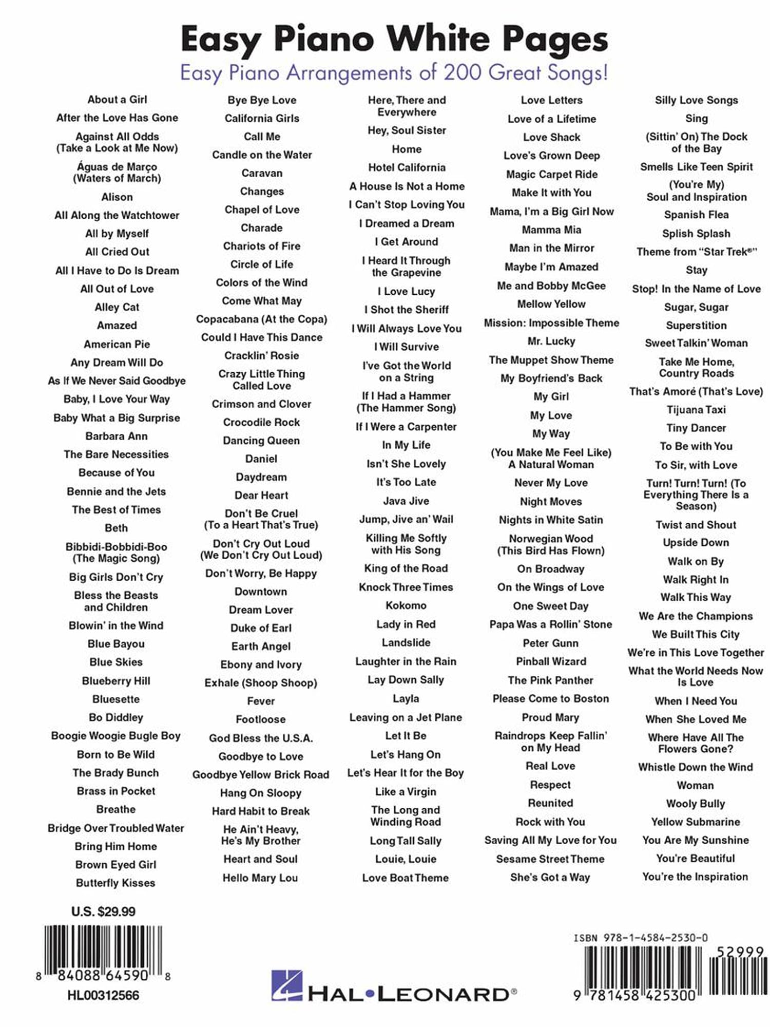 Easy Piano White Pages