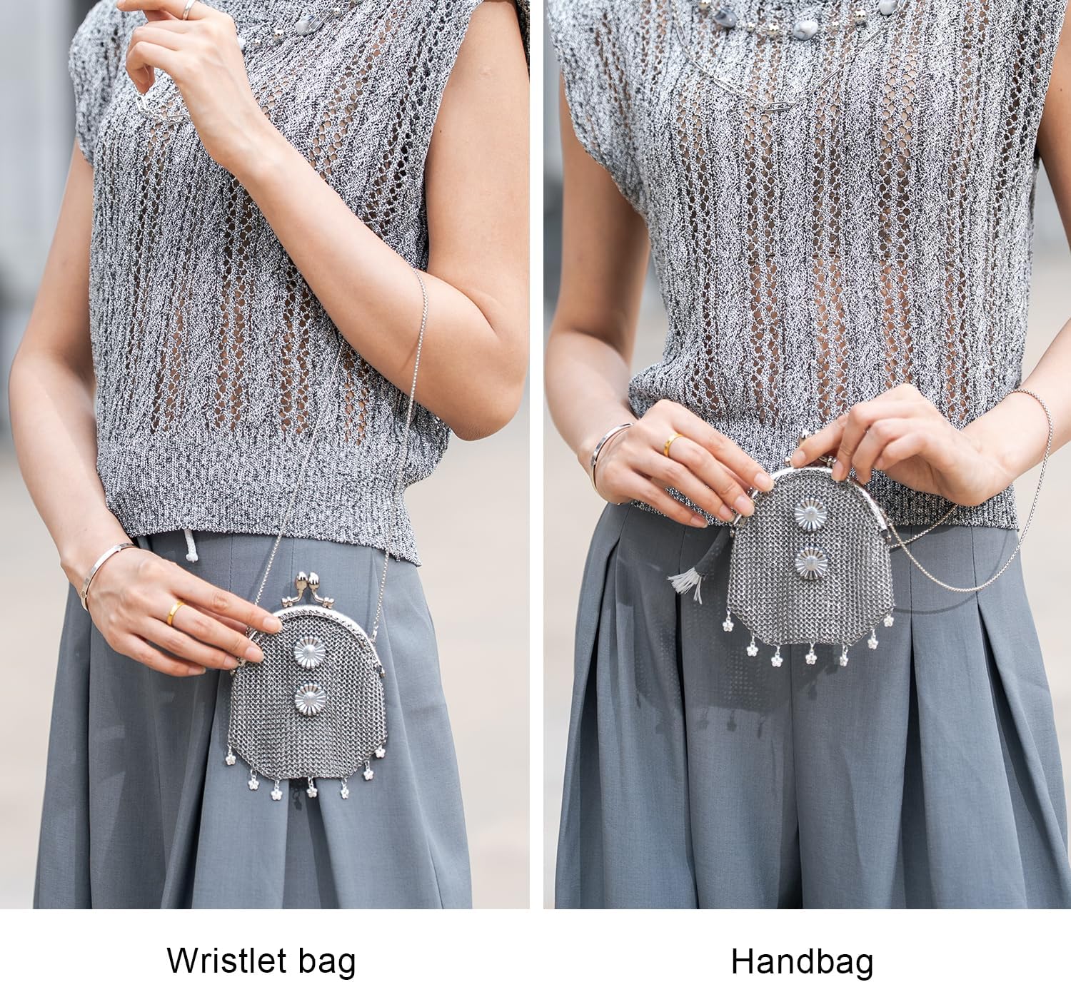 Vintage Chainmail Handbag Evening Bag Clutch Purses Antique Chainmail Purse for Prom Cocktail Party Sparkling Party - Image 4