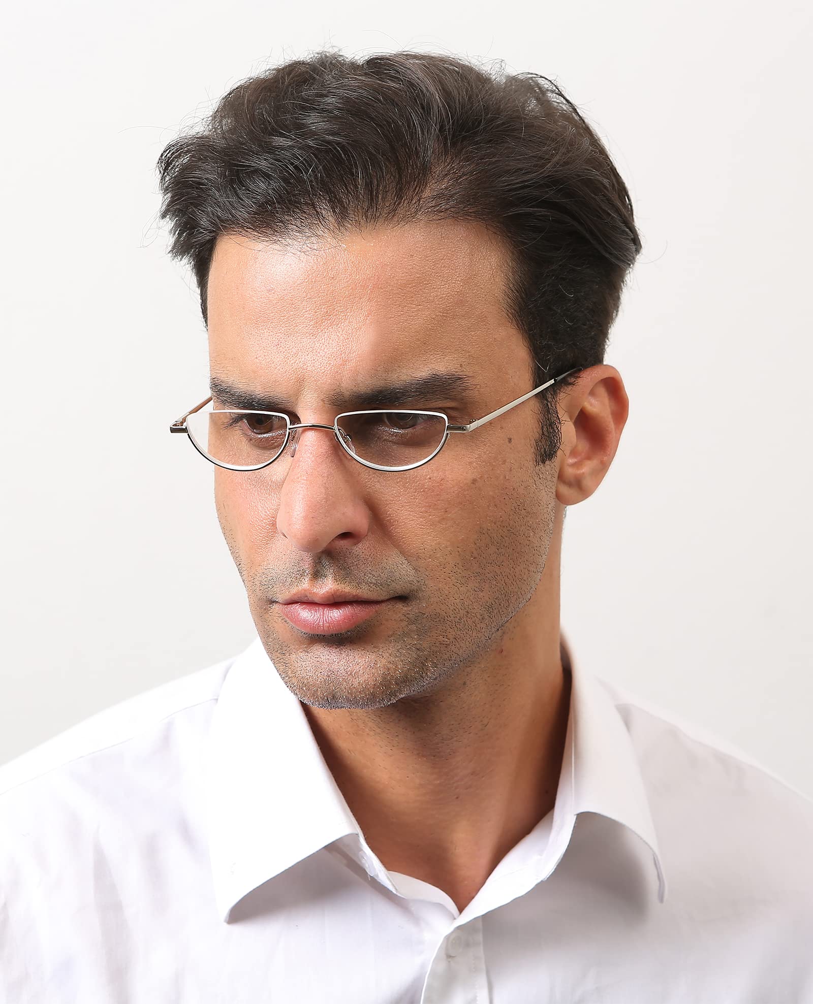 Retro-Design, Legierung, halber Mond, REAVEE 2er-Pack für Damen, Herren, stilvolle Lesebrille