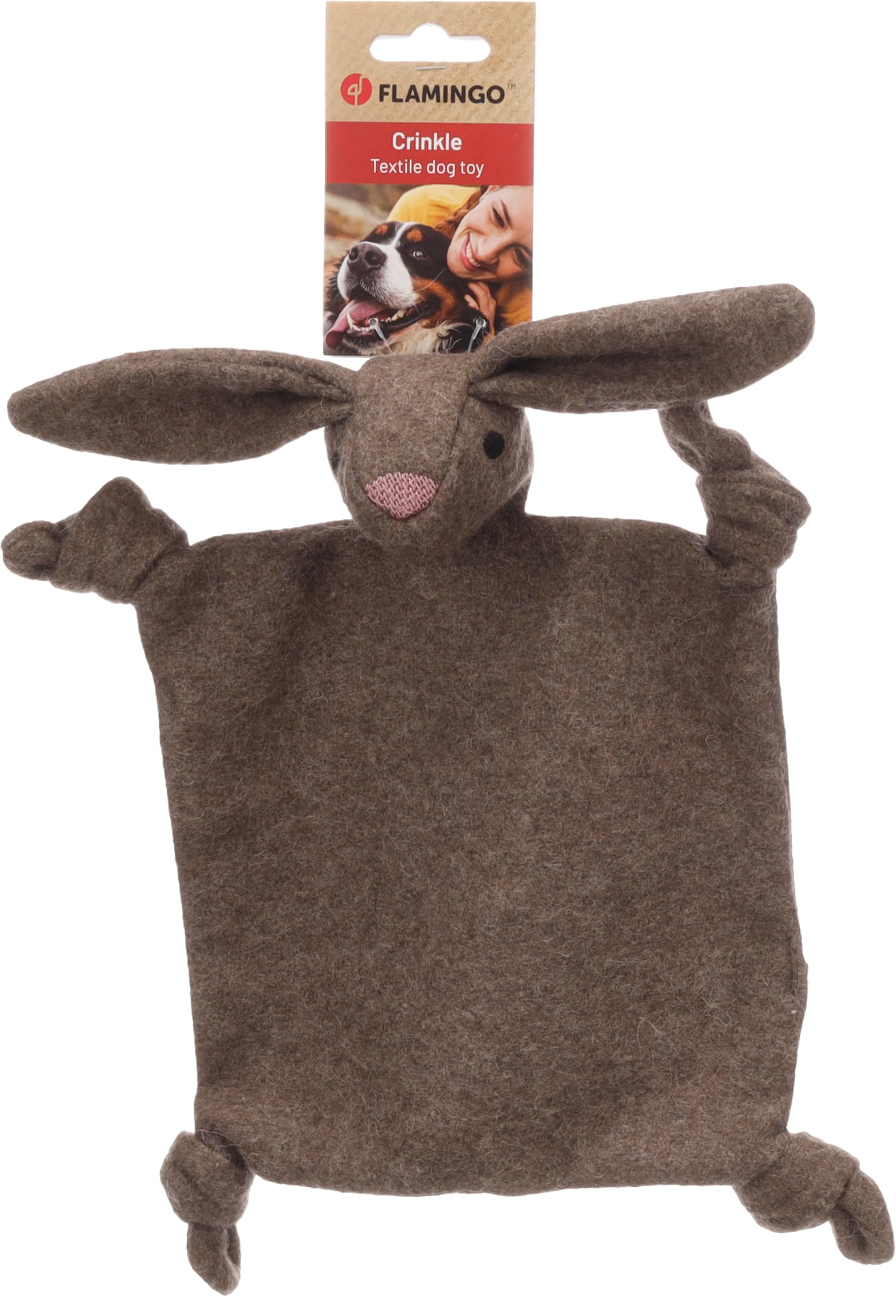 Flamingo TOY RONEU CRINKLE BLANKET RABBIT BROWN 27x6x29CM