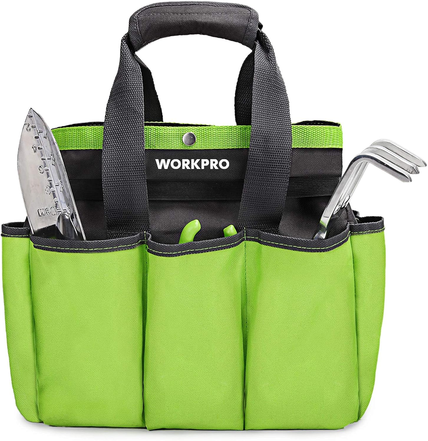 WORKPRO Garden Tool Bag, 8 Pockets Gardening Bag, Heavy Duty Oxford Garden Tote Caddy (Tools NOT Included), 12" x 12" x 6" - Thumbnail 4