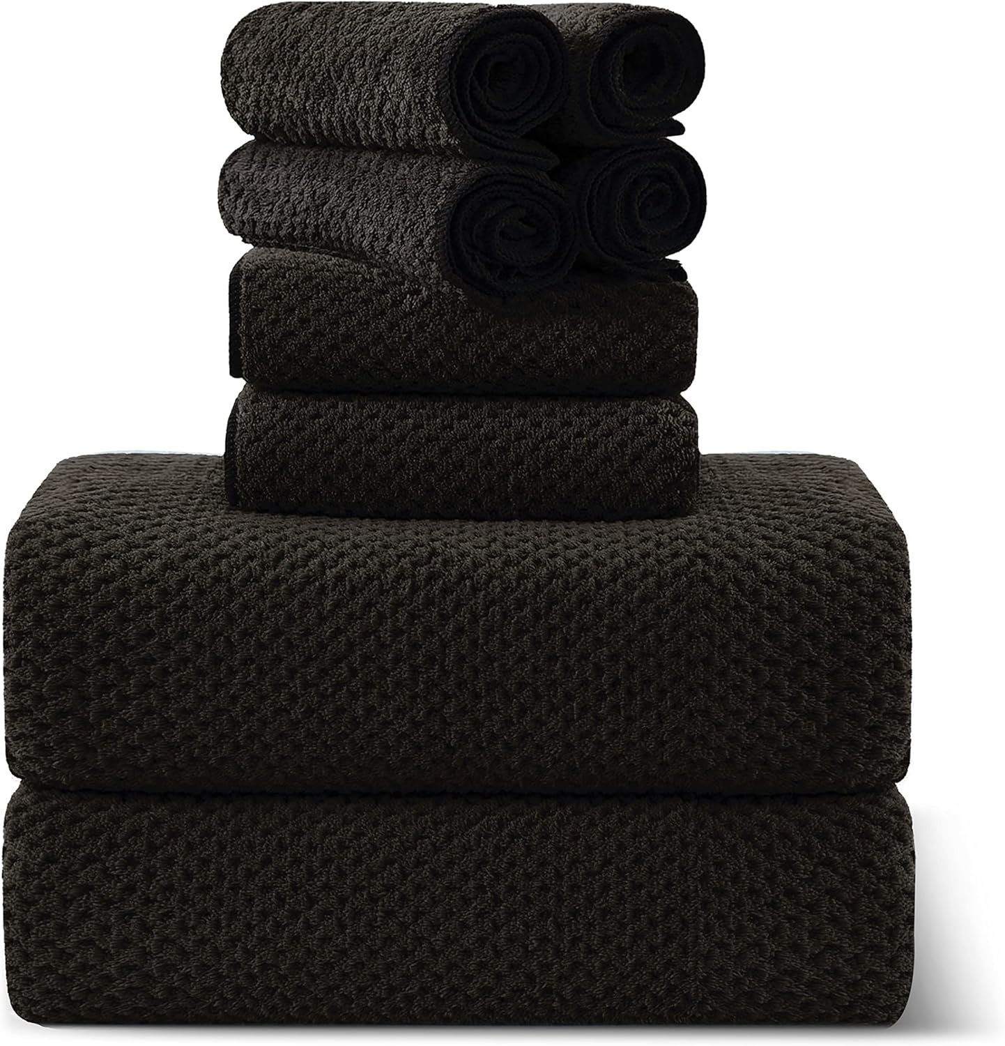 8Piece Brown Bath Towel Set, 2 Extra Large Bath Towel