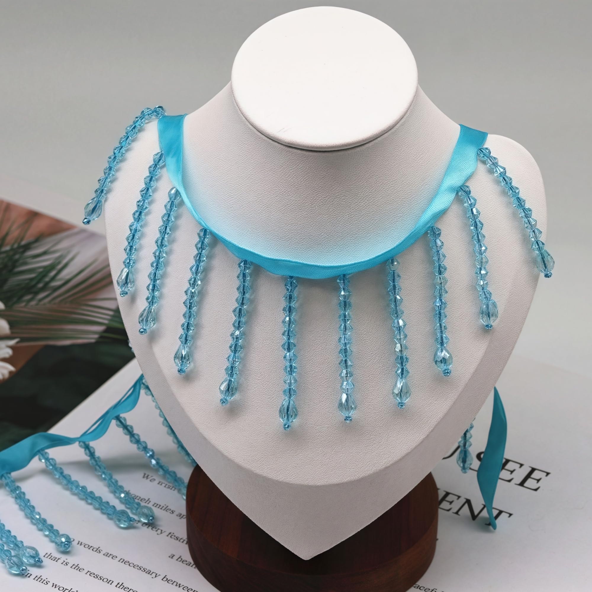 3 Meter Rhinestone Tassel Trim - Crystal Beaded Fringe For Decor White