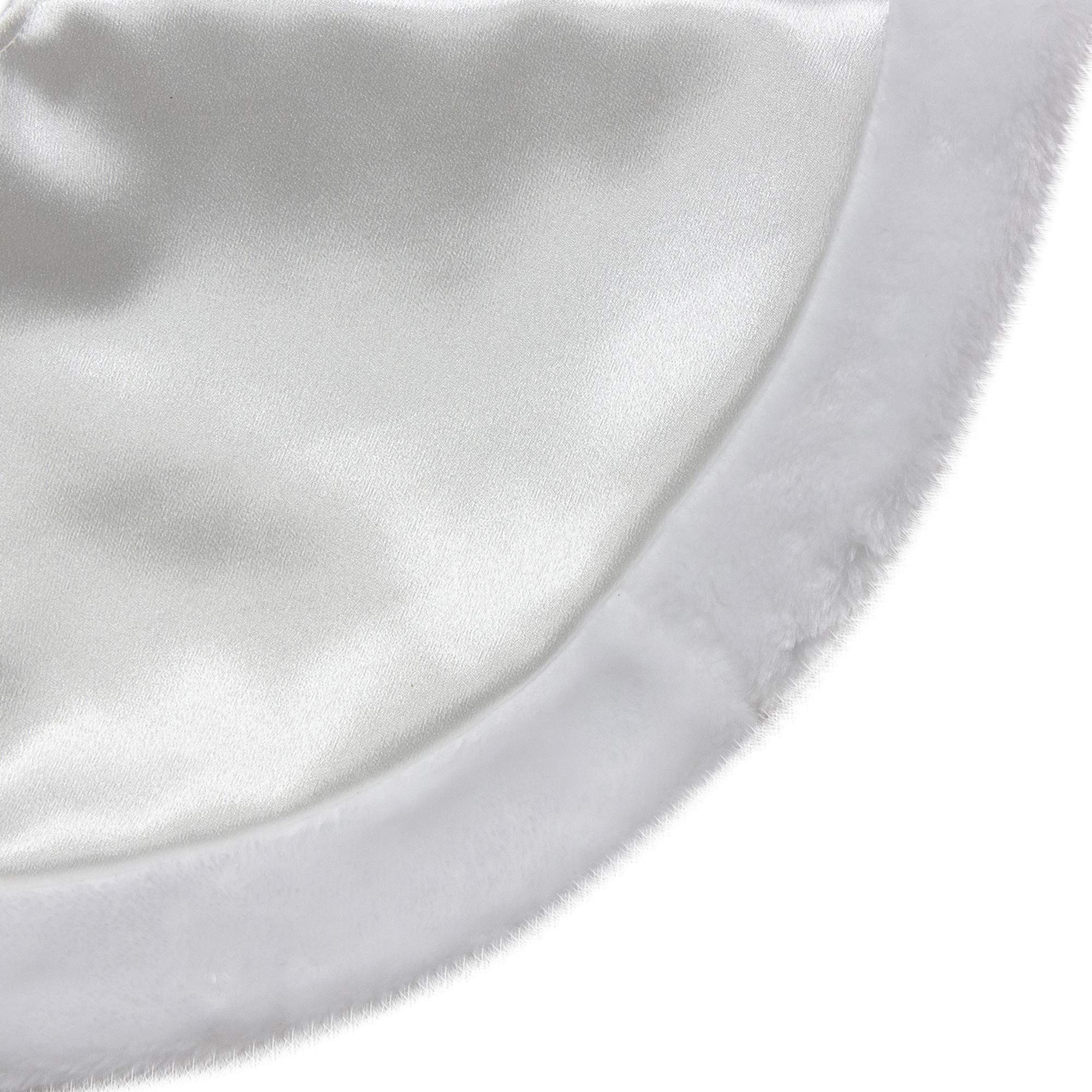 Mini Satin Christmas Tree Skirt with Faux Fur - 20