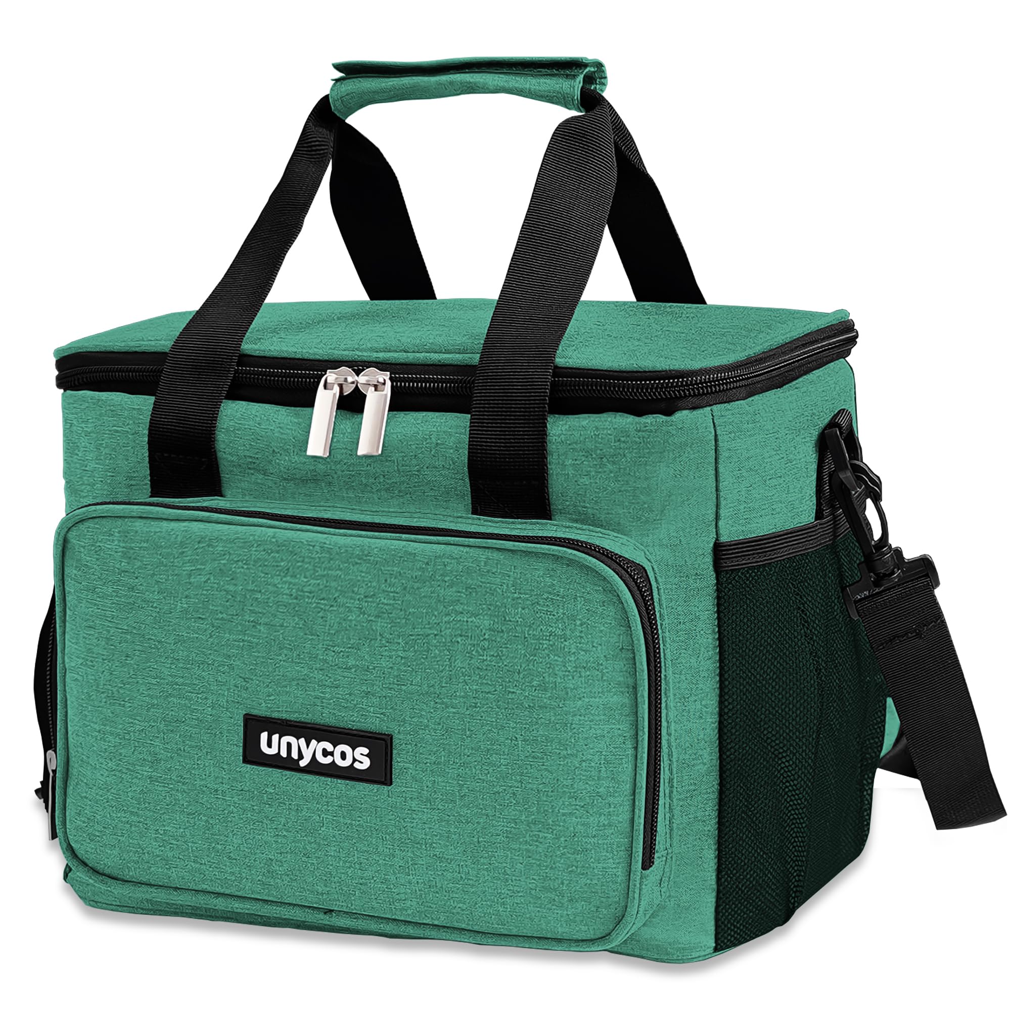 unycos - Bolsa Térmica Porta Alimentos 10L - Nevera Portátil, Lunch Box Impermeable, Hermética e Isotérmica, Porta Fiambrera para Almuerzo, Oficina, Viaje, Pícnic o Colegio (Verde Oscuro)