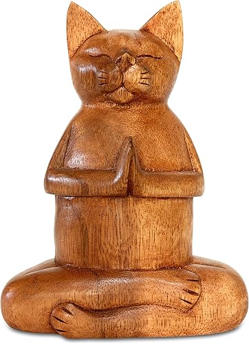G6 Collection Estatua de yoga de gato siamés tallada a mano de 8 pulgadas, escultura artística hecha a mano, decoración del hogar, decoración G6 Collection Estatua de yoga de gato siamés tallada a mano de 8 pulgadas, escultura artística hecha a mano, decoración del hogar, decoración