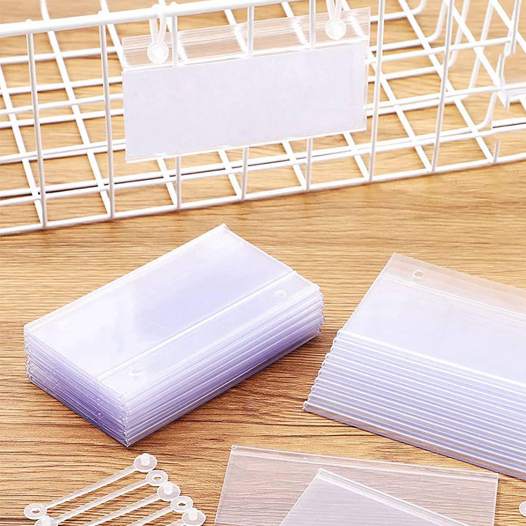 Porte-ÉTiquettes en Plastique Clips de Suspension de Billets D'ÉTiquette Prix avec Fermeture de Verrouillage de de Bouton Facile pour L'ÉPicerie Du Marché Du Panier(300)