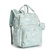 Vista 13 de BabbleRoo - Mochila para pañales - Bolso de viaje con artículos esenciales para bebés - Mochila multifuncional resistente al agua, bolso de viaje