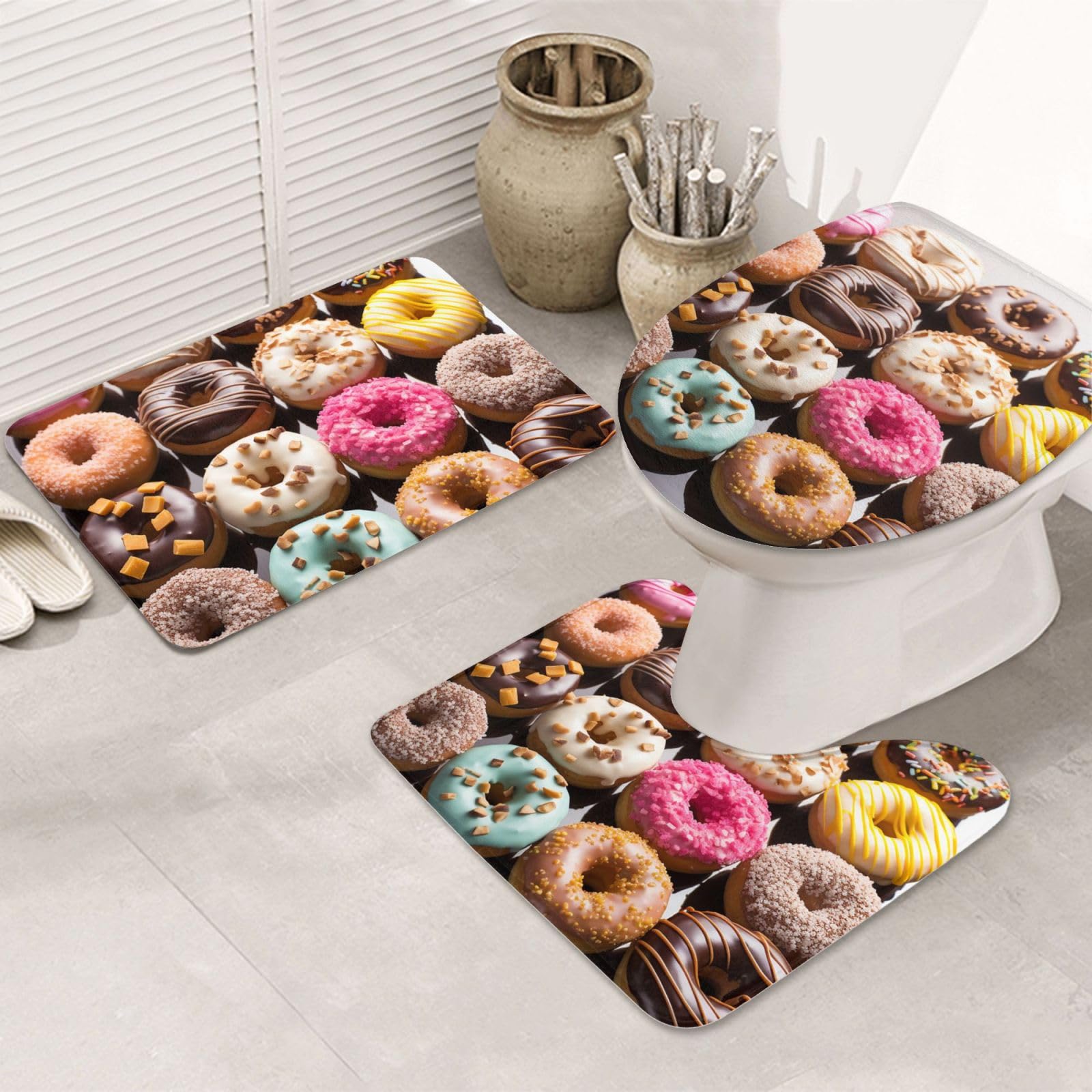 Tapis de toilette lavable en U et tapis de bain antidérapant pour éviter les glissades