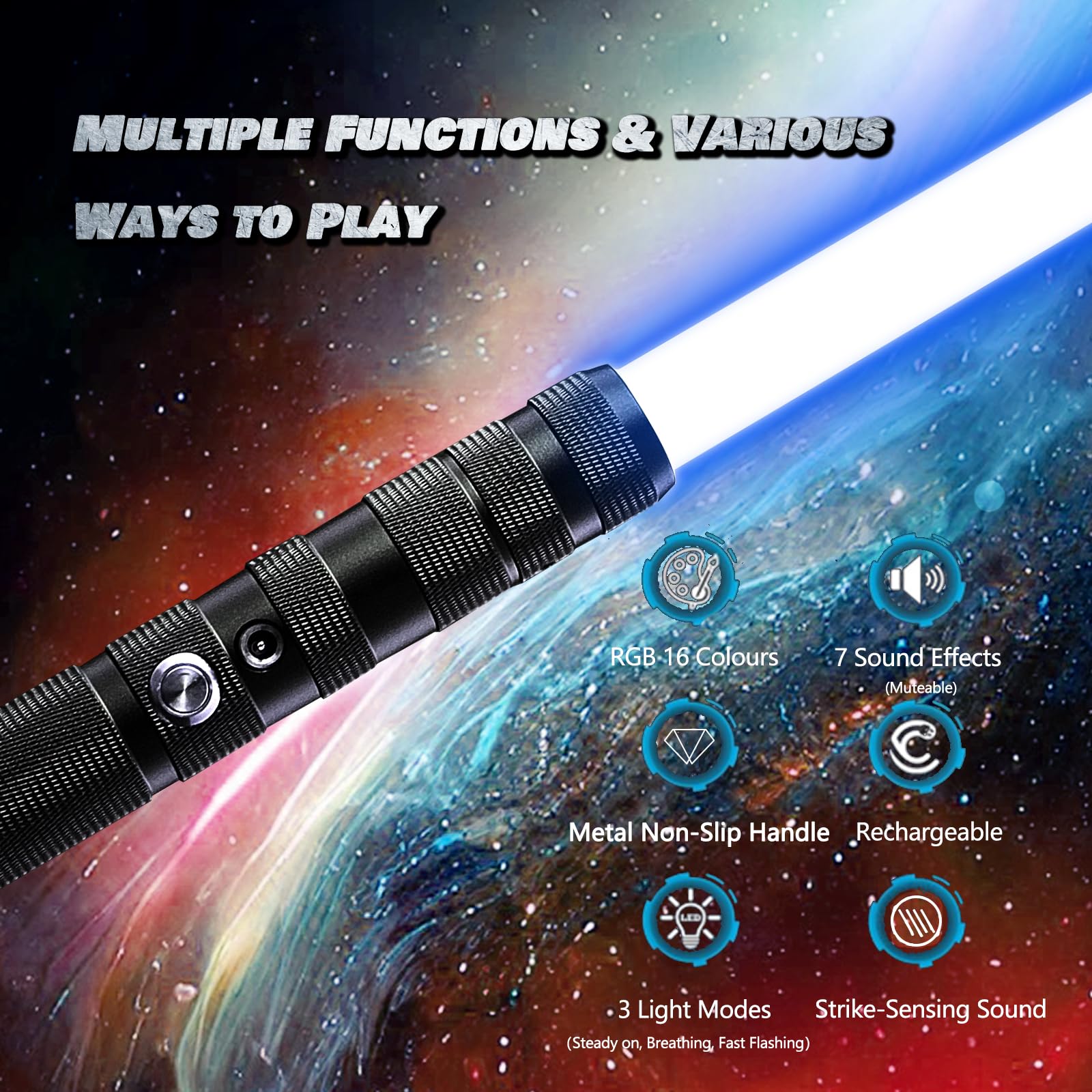 Lightsaber Toys for Star Wars Cosplay, Black, 76cm - Image 2