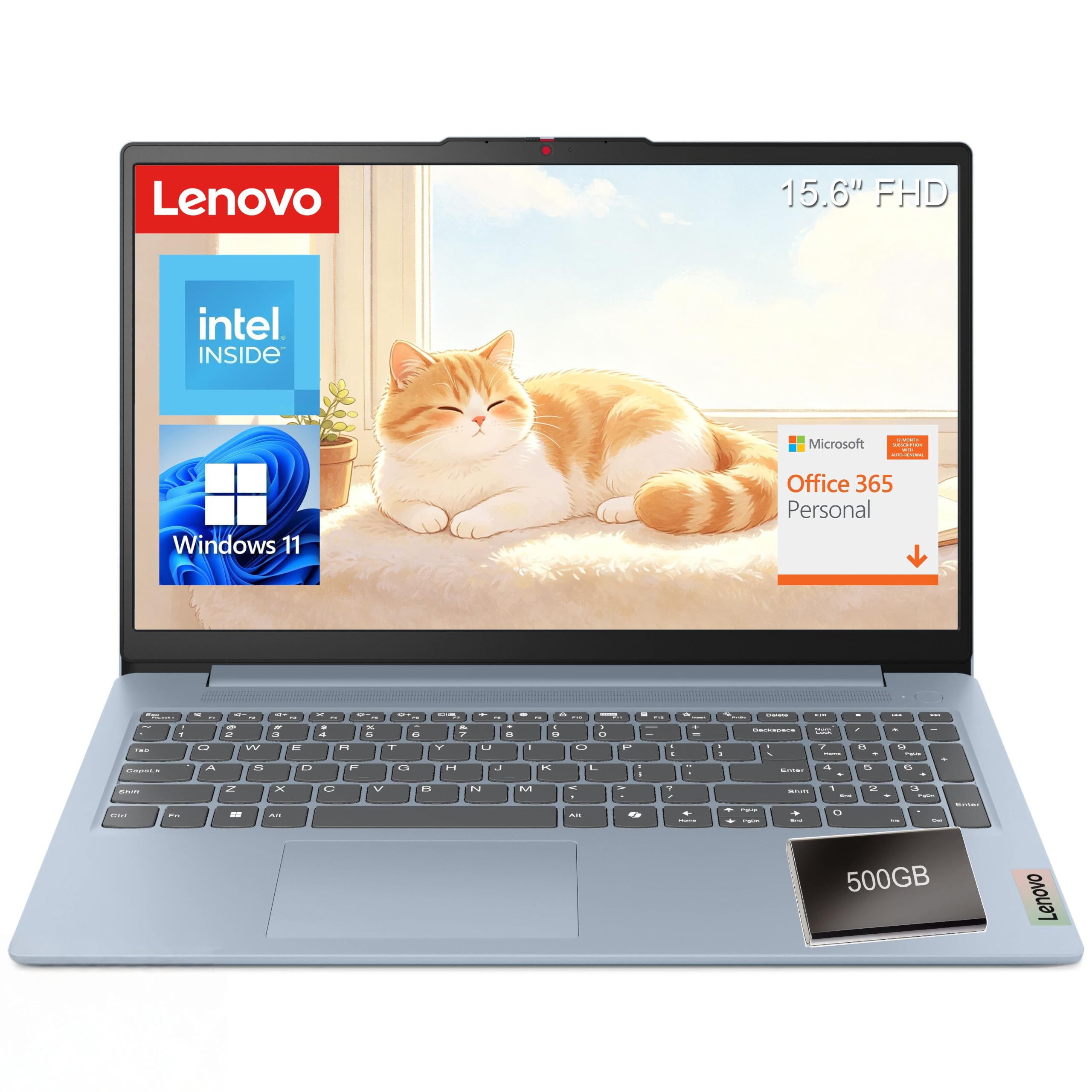 Lenovo Laptop Computer with 1-Year Office 365, Intel Processor, 15.6" FHD