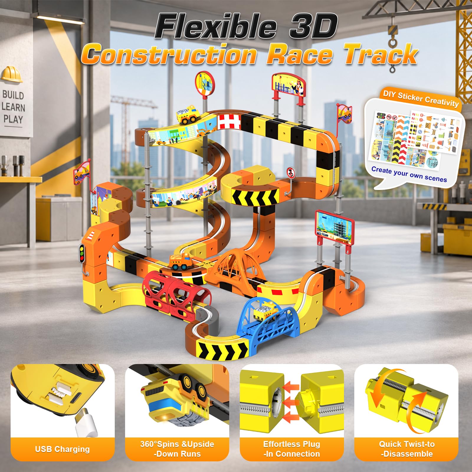 Construction Train Set - 112PCS Electric Tracks -5 Construction Train Set - 112PCS Electric Tracks -5