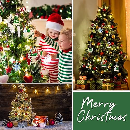 Miniatura 9 de DERAYEE 100 piezas de adornos de estrellas de madera sin terminar, piezas de madera en blanco recortadas de varios tamaños para Navidad, bodas,