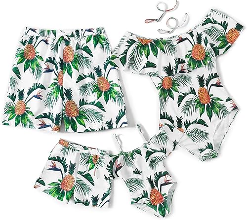 Traje de baño Iffei a juego de una pieza estampado de piña traje de baño familiar para mamá y para mí