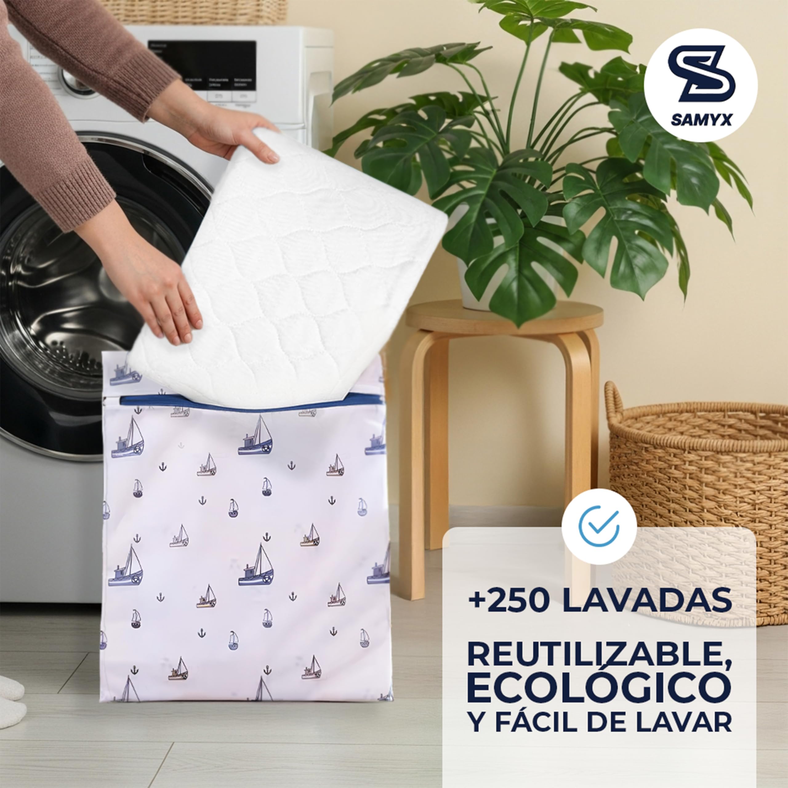 Empapadores Cama Adultos Pack 2 Unidades - Bolsas Lavadora Incluidas - Protector de Cama con 5 Capas - Empapadores Lavables para Adultos de 90x80cm con alas de 45x90cm y 2 Bolsas Lavadora 50x60cm