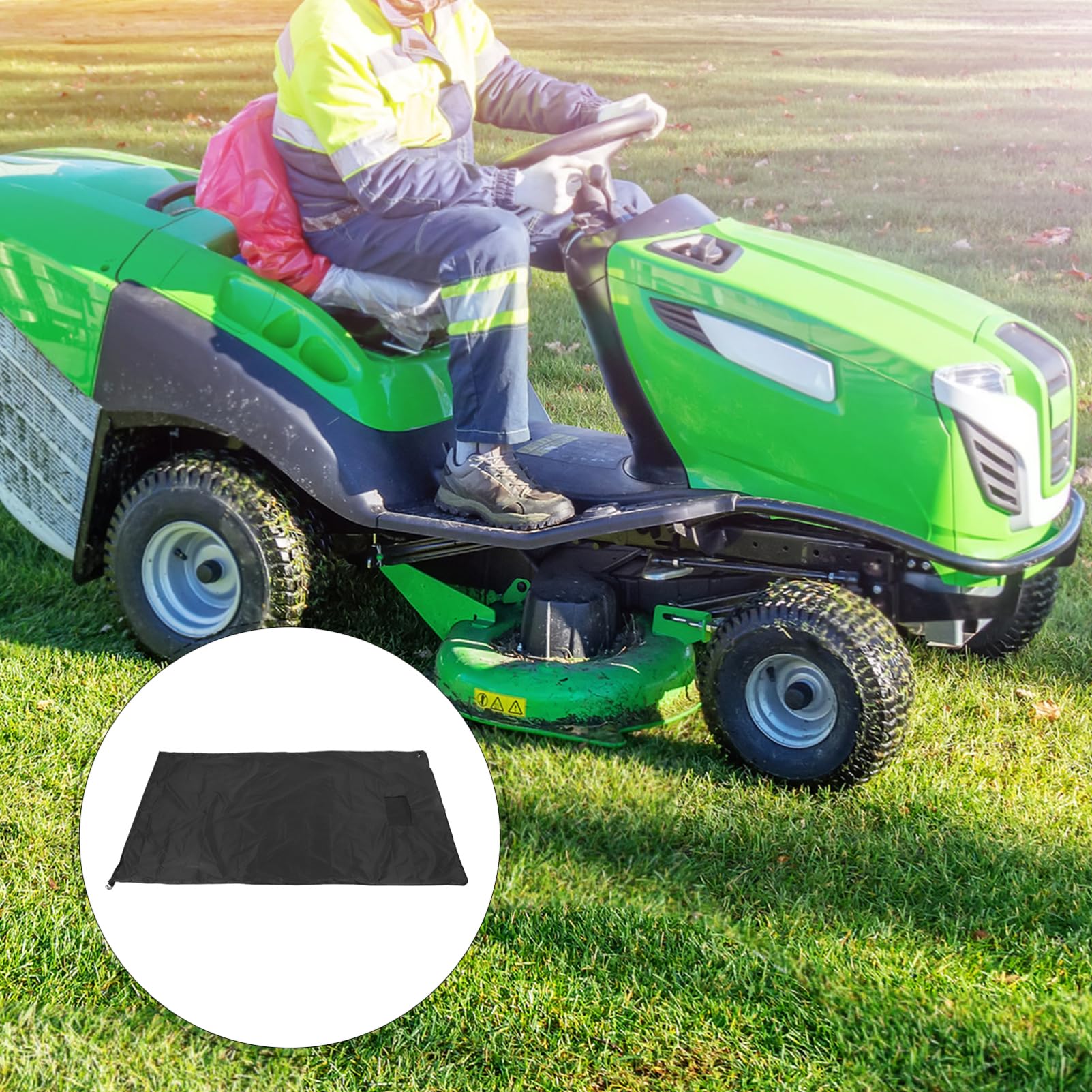 UKCOCO de Rangement pour Tracteur tondeuses à Gazon avec Poubelle Tondeuse à Gazon Outil de Jardinage de déchets de Jardin de Rangement Robustes Black