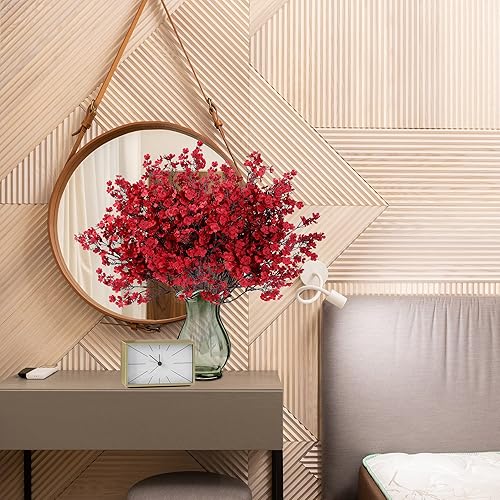 Miniatura 6 de Sggvecsy 15 piezas de flores artificiales de aliento de bebé, ramos de gypsophila a granel, flores de seda falsas de tacto real para el hogar, boda,