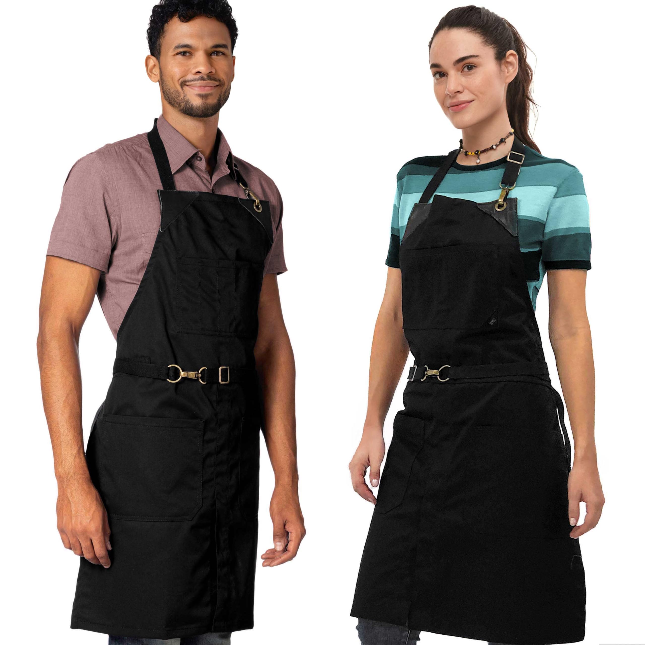 Under NY Sky Fartuch z diagonalu bez wiązania Uniseks No-tie Twill Apron (1 w zestawie)