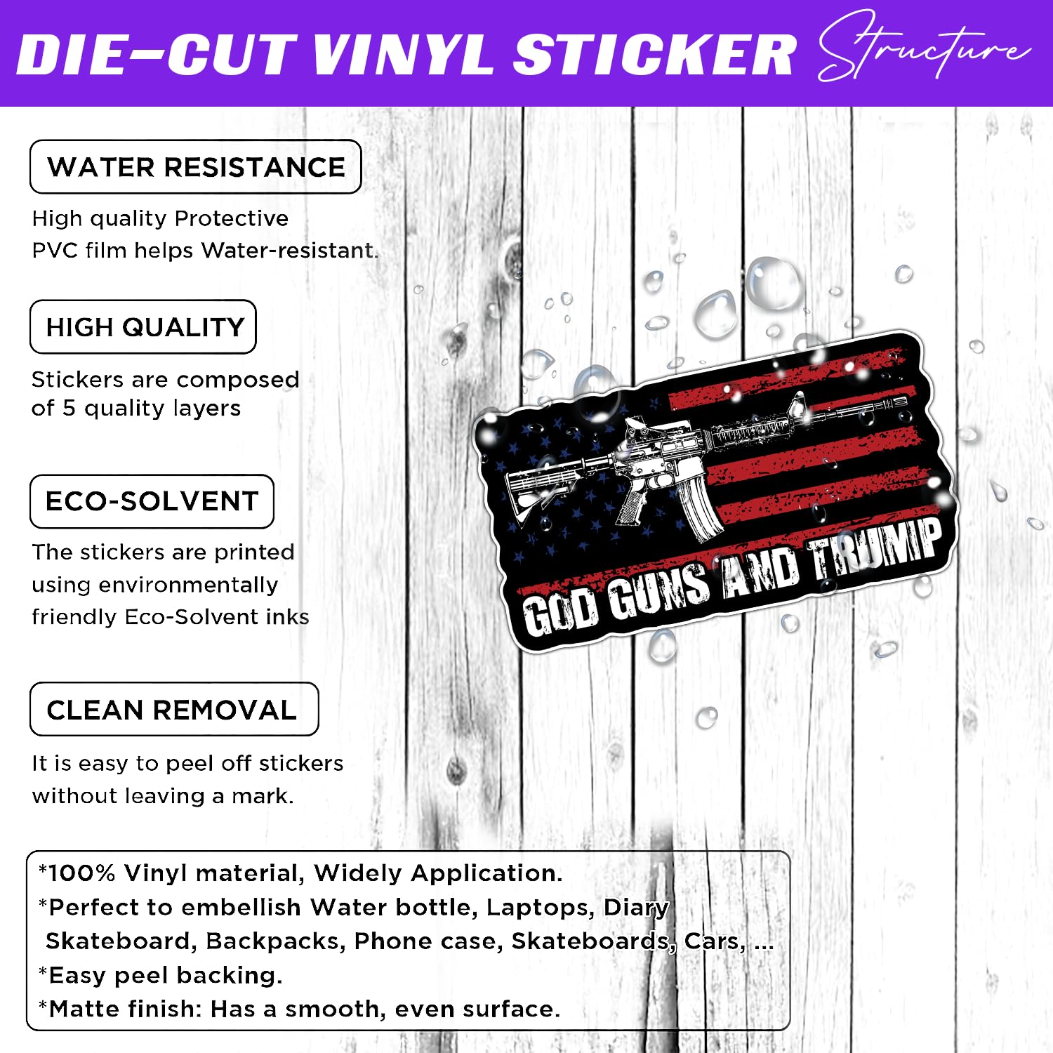 Handicap Pistol Funny DieCut Vinyl Window Decal Sticker Car Truck SUV