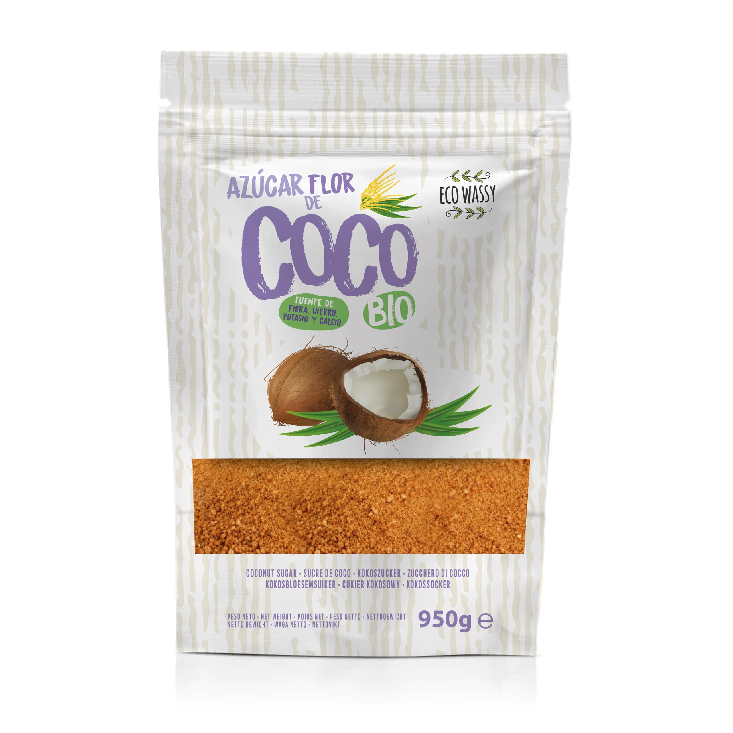Azúcar De Flor de Coco Orgánico 950g Sin Gluten Bajo Índice Glucémico Vegano