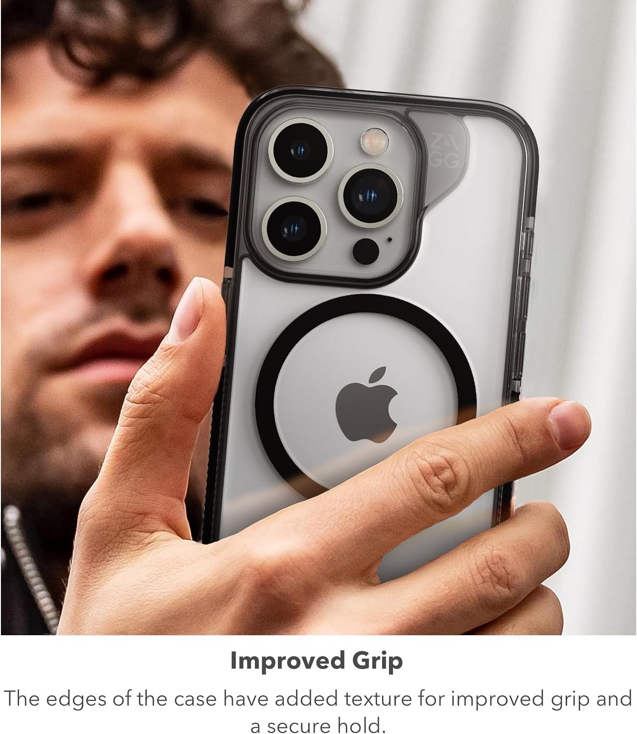 ZAGG Santa Cruz Snap iPhone 15 Pro Case - MagSafe Phone Case, Drop Protection (13ft/4m), Durable Graphene, Anti-Yellowing, and Scratch-Resistant Phone Case, Black