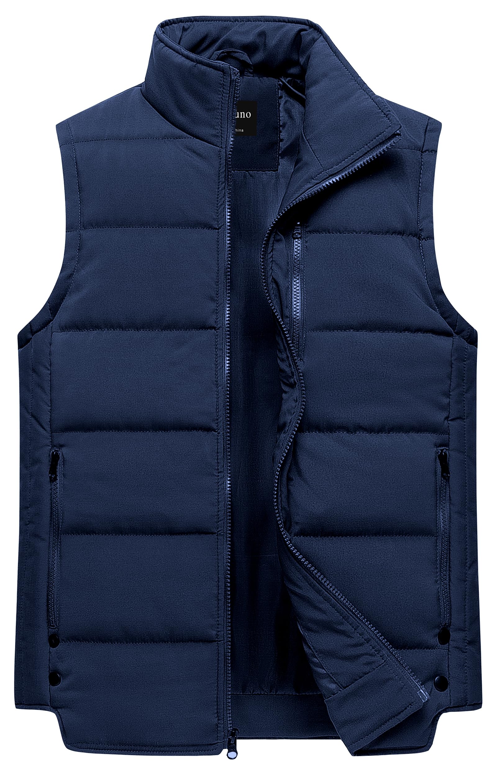 Chrisuno Men's Puffer Vest Outdoor Casual Jacket Stand Collar Padded Vest Coats