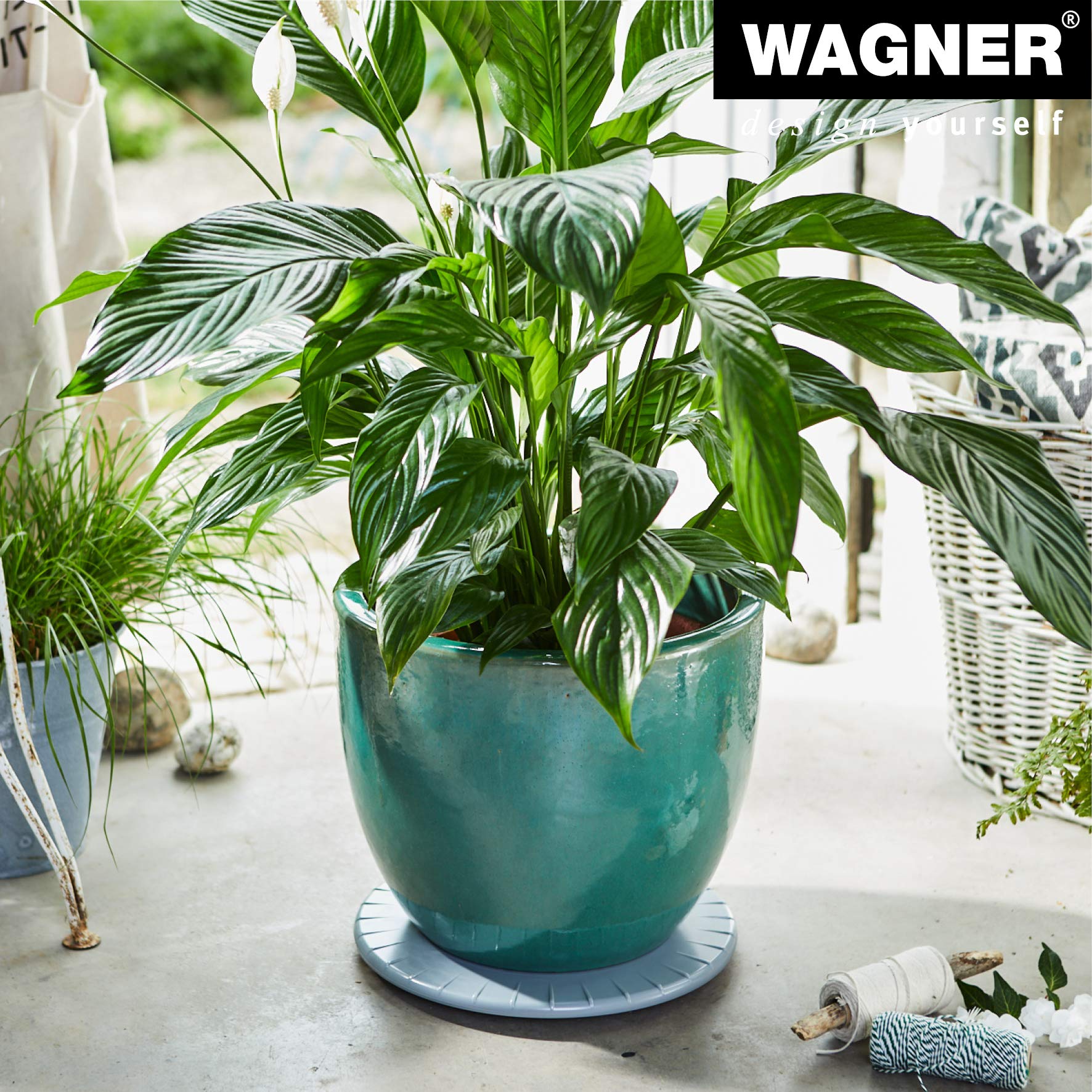 Wagner Carrello per Piante ULTRAFLAT 30 x 2,5 cm I Carrello per Fiori per Interni, Malva I Portavaso Ultra Sottile in plastica ABS, Idrorepellente I Portata 100 kg - 20044001