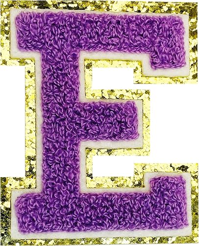 Miniatura 111 de Jongdari Letras termo-adhesivas para ropa, parche de letras de felpilla con brillantina del alfabeto, apliques para coser con adhesivo planchado, 8